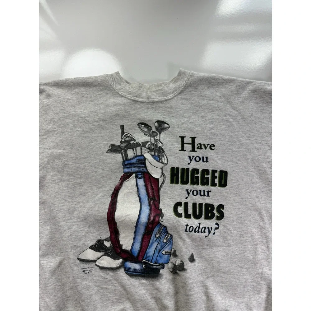 Vintage 90s Hanes Golf Crewneck Sweatshirt Made In USA - Men's XL Funny Apparel